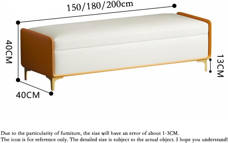 Modern Bed End Stool Bedroom Shoe Changing Entrance Bench Clothing Store Cloakroom Rest Sofa Storage Entryway(Orange,Medium)