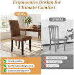 Dining Chairs Set of 4, Vintage Brown Kitchen Chairs with Nailhead Trim | Comfy Padded Parsons Chairs with Solid Wood Legs, Suitable for Dining Room, Kitchen, Restaurant