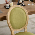 SoarFlash French Dining Chairs Set of 4, Vantage Dining Chair with Round Back, Wood Leg Farmhouse Country Rattan Dining Chair for Kitchen,Bedroom,Green
