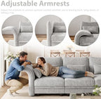LLappuil 179" Oversized Modular Sectional Sofa with Storage Seat 12 Piece Large Sectional Couches for Living Room with Adjustable Arms Backs, Convert to U/L/Sleeper Sofa, Grey Chenille