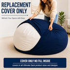 ULTIMATE SACK | 4 Ft Bean Bag Chair Replacement Cover Only | Teal Suede | Removable Washable Cover only