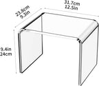 Acrylic Step Stool Small Stool, Clear Acrylic Foot Stool for Bathroom Bedroom Kitchen Holds Up to 250lbs Clear (with Non-Slip, 12.6'' x 9'' × 9.8'')