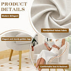 Andeworld Velvet Accent Chair, Barrel Armchair, Beige