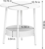 Cloud Coffee Table,Household Small Dining Table Round Side Table 2-Tier Small Tea Table Modern Style End Table Living Room Center Minimalist Display Coffee Table for Living Room Small Space White