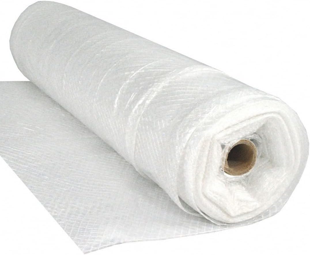 Farm Plastic Supply - Dura Skrim String Reinforced Clear Plastic Sheeting - 10 Mil - (40' x 10') - UV-Rated Extra Heavy Duty Poly Film Tear Resistant, Vapor Barrier Polyethylene Roll for Construction