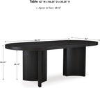 Signature Design by Ashley Rowanbeck Minimalist Dining Table for 8 People, Black