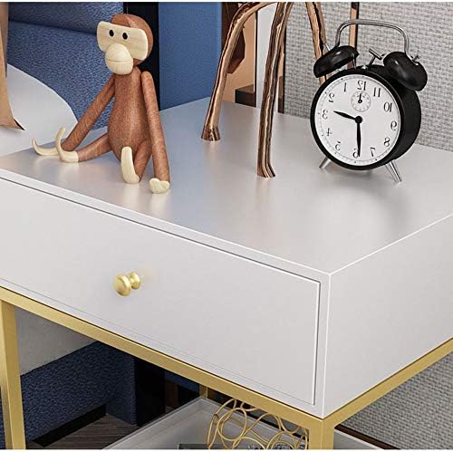 Telephone Table, Bedroom Bedside Table Multifunction Storage Rack Living Room Sofa Side Table Coffee Table Telephone Table 1 Drawer(White