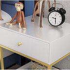 Telephone Table, Bedroom Bedside Table Multifunction Storage Rack Living Room Sofa Side Table Coffee Table Telephone Table 1 Drawer(White