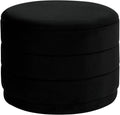 23" Round Velvet Storage Ottoman with Tray | Upholstered Folding Foot Rest Vanity Stool, Multifunctional Coffee Table for Living Room Bedroom Dorm