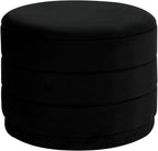 23" Round Velvet Storage Ottoman with Tray | Upholstered Folding Foot Rest Vanity Stool, Multifunctional Coffee Table for Living Room Bedroom Dorm