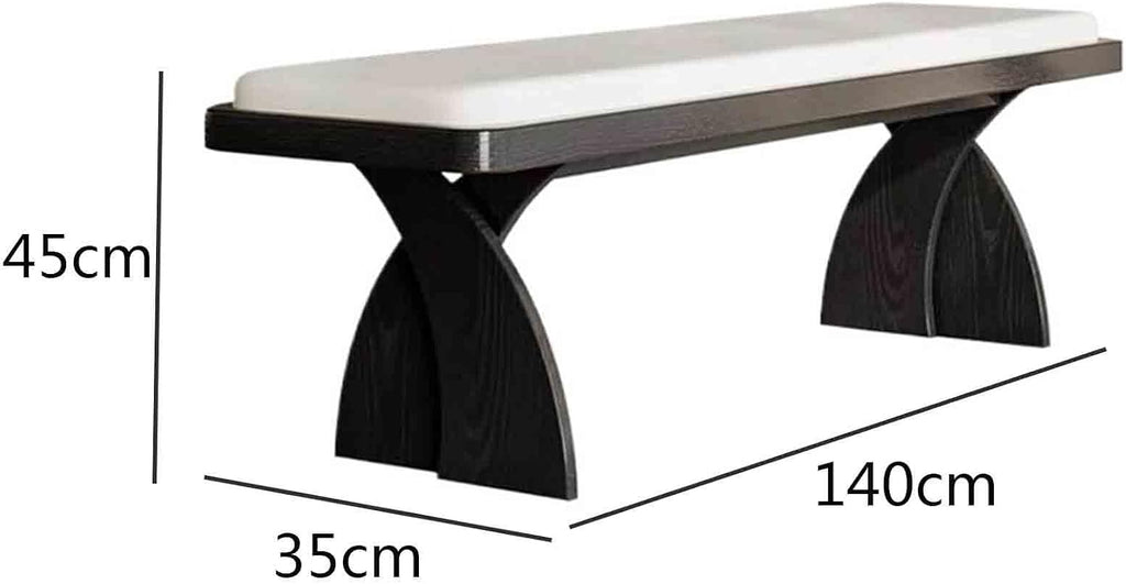 Modern Retro Wooden Long Bench at The Foot of The Bed in The Bedroom Dressing Room or Home for Changing Shoes Entryway(Medium)