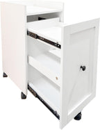 Sliding Pantry Organizer Cabinet with Wheels, 3 Tier Pull Out Snack Storage Rack for Kitchen, Bathroom, Laundry Room, White Mobile Food Organizer with Door & Shelves