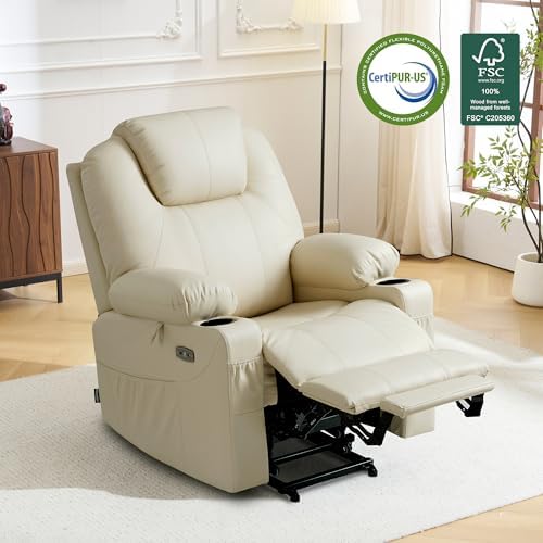 MCombo Power Lift Recliner Chair for Elderly, Heat and Massage 7040(Medium)