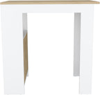 Kitchen Island with 1-Door Cabinet and Side Shelves | Push-to-open cabinet with three side storage shelves
