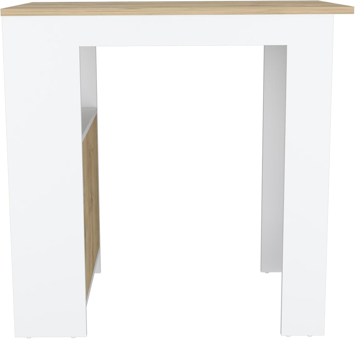Kitchen Island with 1-Door Cabinet and Side Shelves | Push-to-open cabinet with three side storage shelves