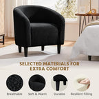 Yaheetech Compact Sherpa Accent Chairs Set of 2 for Small Spaces, Black