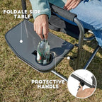 TIMBER RIDGE Aluminum Oversized Camping Chair, Support 400lbs | Lightweight Directors Chair Foldable with Side Table Detachable Side Pocket for Outdoor Camping, Lawn, Picnic