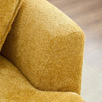 125” Curved Boucle Sofa,Modern 5-Seater L-Shape Sectional Couch with Chaise and Memory Foam,Modular Oversized Teddy Sofas for Living Room,Bedroom,Apartment (Right Facing,Yellow)