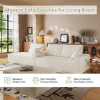 108" Modular Sectional Cloud Cream Couch for Living Room Deep Seat L Shapes Couch with Oversized Chaise Lounge, Comfy Memory Foam Flannel Fabric Sofa for Bedroom Apartment