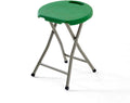 18 Inch Portable Folding Stool with Handle，Round Plastic Fold Stool Chair with 500lbs Capacity for Indoor Outdoor, Dorm, Kitchen(Green)
