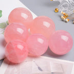 6-7CM/2.36-2.76inch Natural Crystal Ball Rose Quartz Sphere Polished Divination Ball Decorative Sphere Healing Crystals Ball Stone Crafts Home Decor Ornament Gifts(Pink Crystal, 60-70mm)