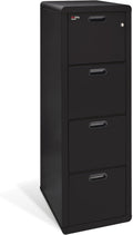 FireKing Turtle Contour - 4 Drawer Fire Safe File Cabinet with Key Lock - 1 Hour Fire Rated, UL Rated & Water Resistant Home Safe - Made in the USA Legal & Letter Filing Cabinet - Black