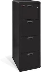 FireKing Turtle Contour - 4 Drawer Fire Safe File Cabinet with Key Lock - 1 Hour Fire Rated, UL Rated & Water Resistant Home Safe - Made in the USA Legal & Letter Filing Cabinet - Black