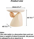 Resin Side Table, Stone Side Table Decoration, Small Bedside Table, Multifunctional Coffee Table, Suitable for Living Room, Bedroom(Brown)