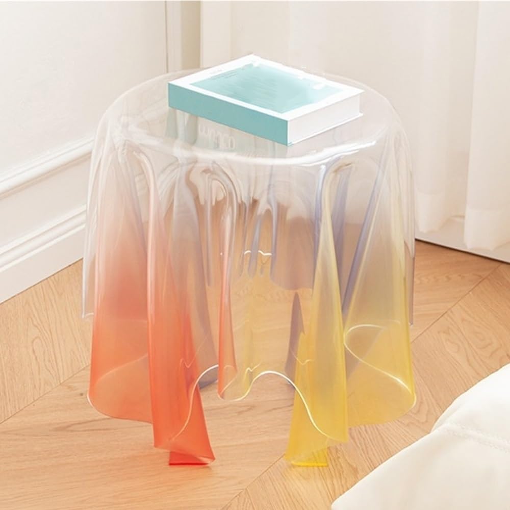 Acrylic Side Table and Nightstand, Clear Coffee Table, End Table,Transparent Home Decoration, Suitable for Living Rooms, Bedrooms, Small Spaces(19.7 * 22.8in)