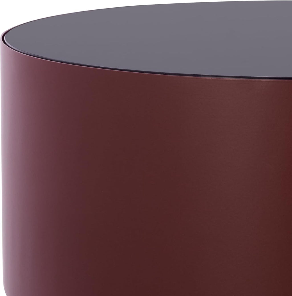 SAFAVIEH Home Collection - Sumiko Accent Table with Black Glass Top & Bordeaux Iron Base, Modern Sculptural Side Table, Fully Assembled (ACC3233B)