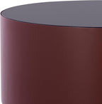 SAFAVIEH Home Collection - Sumiko Accent Table with Black Glass Top & Bordeaux Iron Base, Modern Sculptural Side Table, Fully Assembled (ACC3233B)