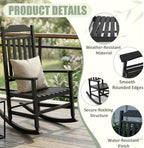 Outdoor Rocking Chairs Set of 2, Weather-Resistant Rocking Chair Ergonomic | Sturdy & Low-Maintenance Oversized Patio Chairs, Outdoor Furniture for Garden, Patio, Deck, Indoor