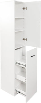 KEIKI Pull-Out Kitchen Pantry Storage Cabinet with Multi-Tier Shelf, Spice Rack Next to Fridge, Freestanding Wood Cabinet Hutch Food Pantries Cupboard for Dining Room, Narrow Spaces