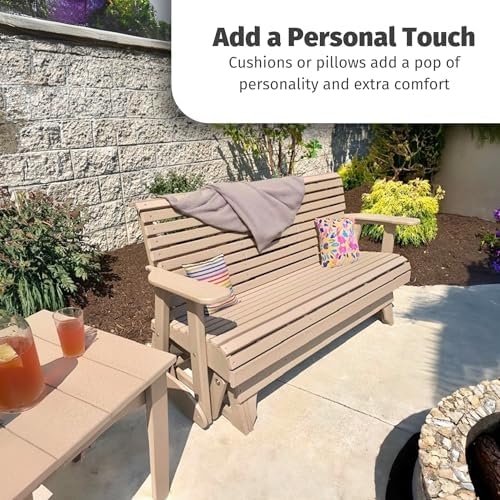 LuxCraft Plain Glider - 5' - Available in 14 Colors(Dove Grey on Slate)
