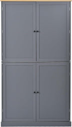 71" Tall Kitchen Pantry Storage Cabinet with 4 Doors, Freestanding Wooden Cupboard with 2 Drawers, 2 Adjustable Shelves and Cabinet Door Organizers for Kitchen, Dining Room, Grey