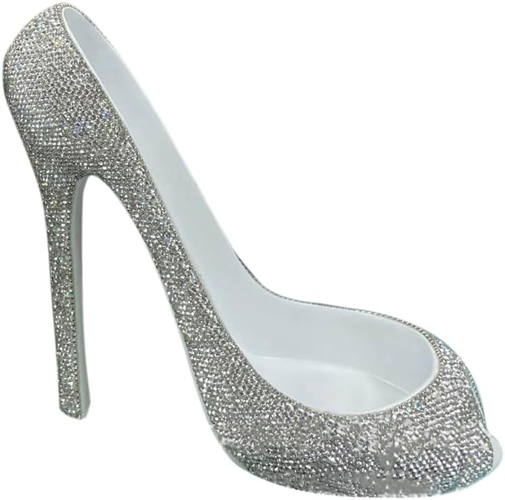 Elegant Rhinestone High Heel Wine Rack - Shoe Design Wine Bottle Holder, Ideal for Bar Decor and Wine Storage