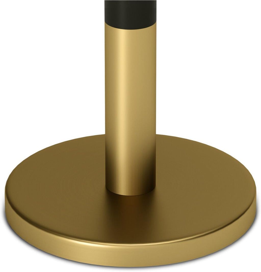 HomeStock Metal & Marble Side Table, Round Pedestal Accent Table - White & Gold
