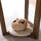 Telephone Table, Round Sofa Side End Tables Coffee Table/Nightstand,Plant/Telephone/Vase Holder for Living Room Bedroom Small Space(Color:Wood Grain,Size:19.6819.6821.65i