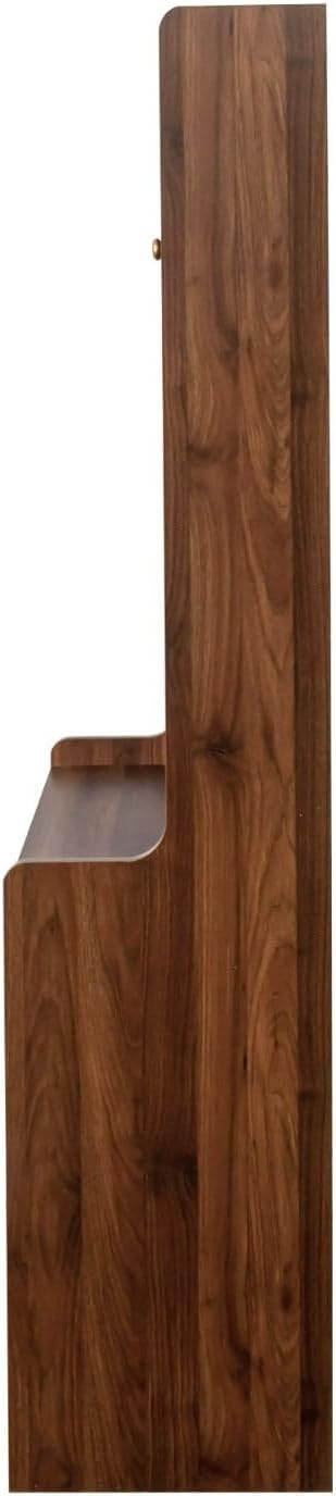 Kitchen Pantry Cabinet with Hutch, Walnut Farmhouse Storage Buffet Sideboard, Coffee Bar Station with Drawer & Glass Doors for Dining Room, Kitchen, Living Room, 70.87" Tall