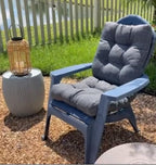 QILLOWAY Outdoor Chair Cushion for Patio Furniture, Waterproof Patio Cushions with Ties, Fade Resistant Replacement Pads for Outdoor Rocking Chairs,Beige,Sand,Camel