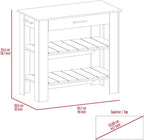 Kitchen Island 40 with Two Shelves One Drawer Four Legs | Includes two open shelves and one drawer for organized storage