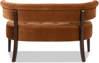Jennifer Taylor Home Jared Roll Arm Tufted Bench with Back Settee in Burnt Orange Performance Velvet