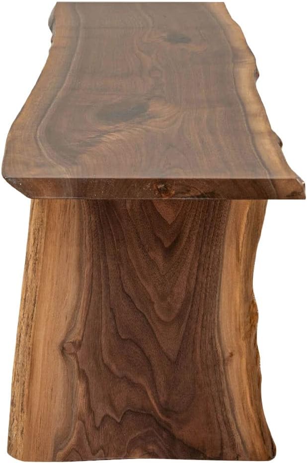 Rustic Red Door Co. Live Edge Wood Bench for Dining Table, Entryway, Bedroom, Living Room Accent, Solid Wooden Slab, Rustic Furniture, 4' Long, Walnut Wood with Clear Coat