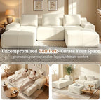 159" L Shaped Oversized Couch, Comfort Cloud Sectional Couches for Living Room, Modular Sofa High Back & Extra Deep Seat, No Assembly, Chenille (Warm White, 159 inch-L Shaped（4+1）)