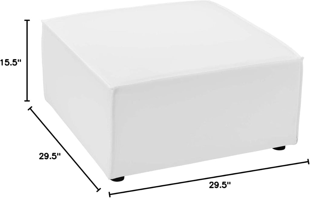 Modway EEI-4211-WHI Saybrook Patio Sectional Ottoman in White, 29.5 x 29.5 x 15.5