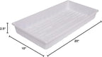 SUNPACK 10" x 20" Plastic Seed Starting Tray, White, 2.5" (Pack of 10) - No Drainage Holes, Perfect for Greenhouses or Indoor Gardening - Ideal for Seedlings and Cuttings