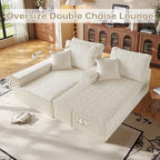 108" Modular Sectional Cloud Cream Couch for Living Room Deep Seat L Shapes Couch with Oversized Chaise Lounge, Comfy Memory Foam Flannel Fabric Sofa for Bedroom Apartment