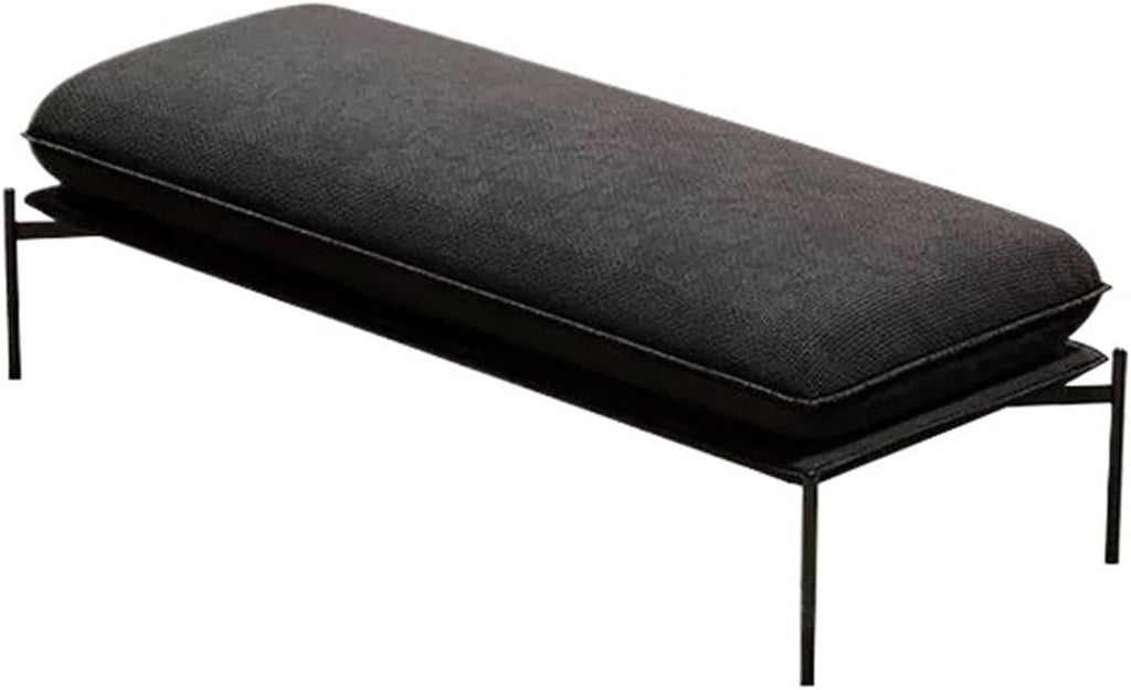 Modern Stainless Steel Bed end Stool Bedroom Resting Clothing Store Fabric Shoe Changing Entryway(Small)