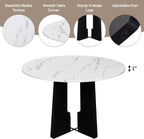 Merax 43 Inch Round Dining Table for 4, Spacious Tabletop Modern Solid and Durable Construction Practical Multi-Purposefor Kitchen Living Room, White+Black