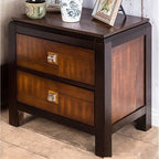 Nightstand Only Transitional 2-Drawers Square Chrome Knobs Multitone Unique Nightstand,for Small Spaces